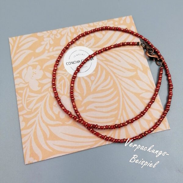 Kette aus Rocailles in Kupfer & Orange