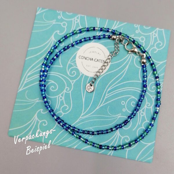 Kette Meeresrauschen blau, türkis, silber