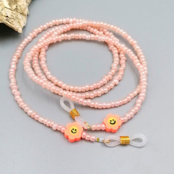 Brillenkette Blütenfreude in Apricot