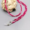 Brillenkette himbeer-rot - weiß
