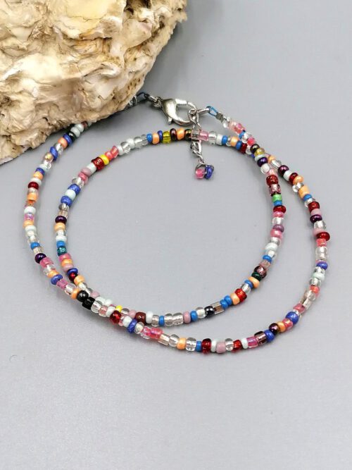 Buntes Wickelarmband aus Rocailles