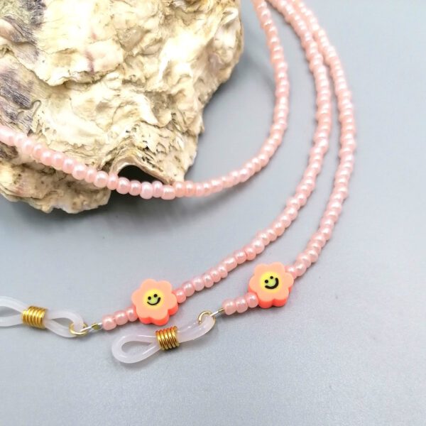 Brillenkette Blütenfreude in Apricot