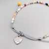 Buntes Boho Armband mit Herzanhänger