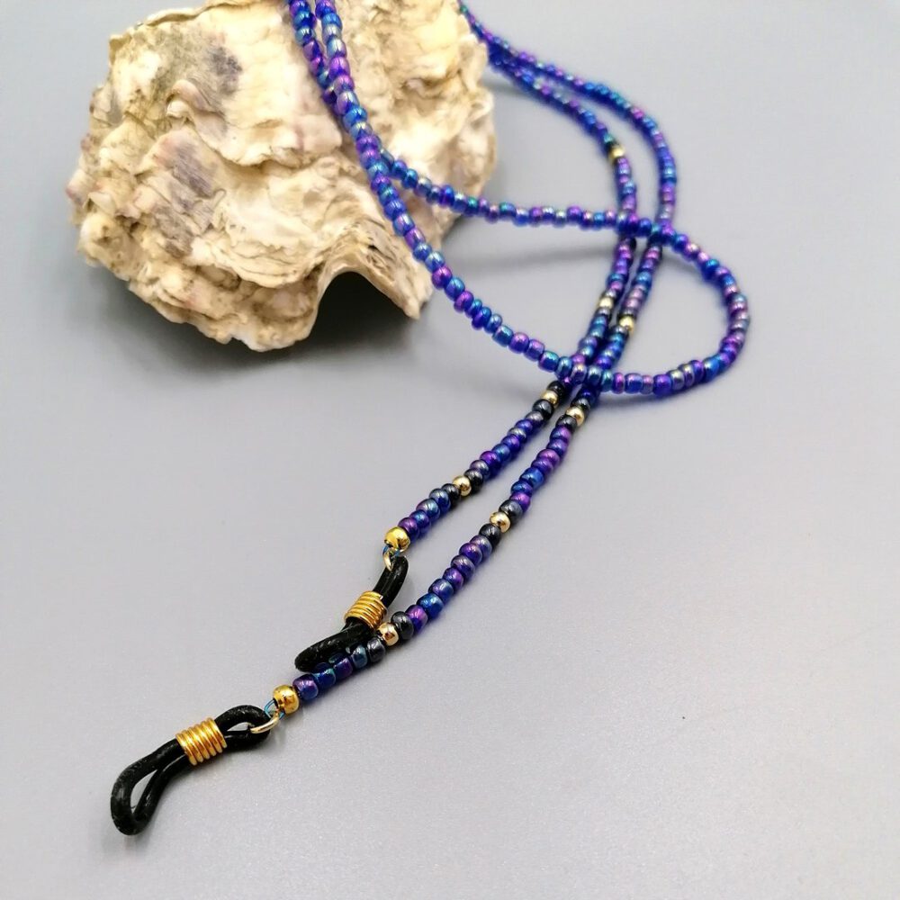 Brillenkette Rainbow mit Goldakzenten
