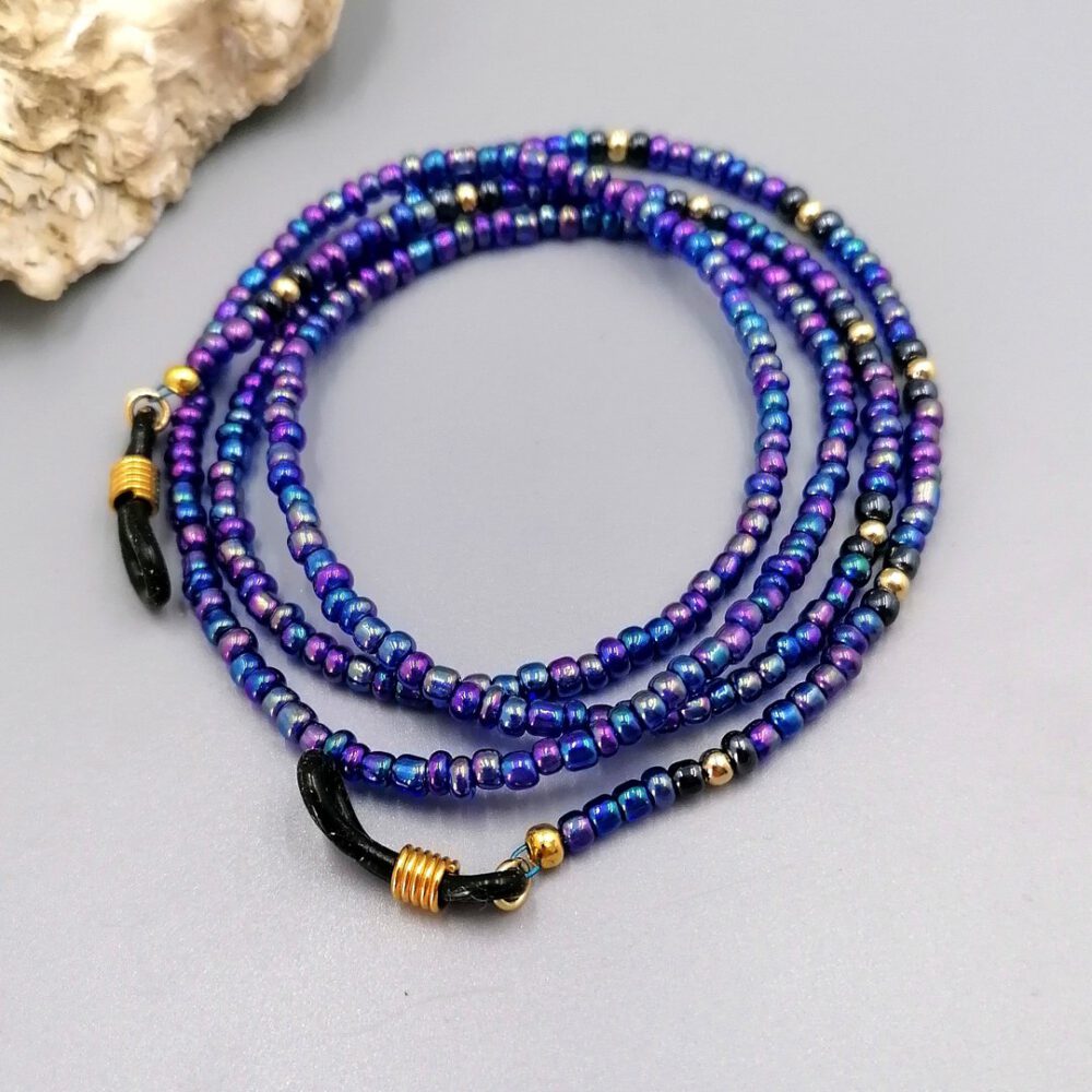 Brillenkette Rainbow mit Goldakzenten