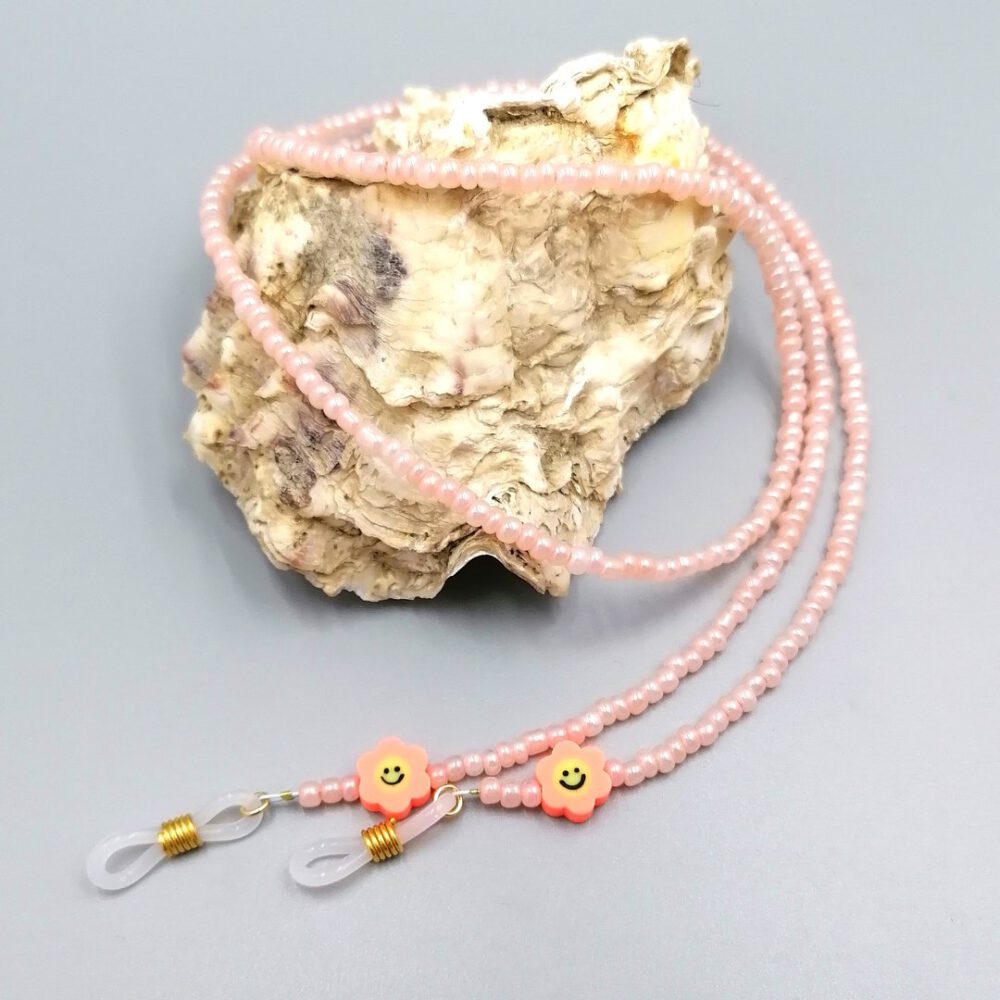 Brillenkette Blütenfreude in Apricot