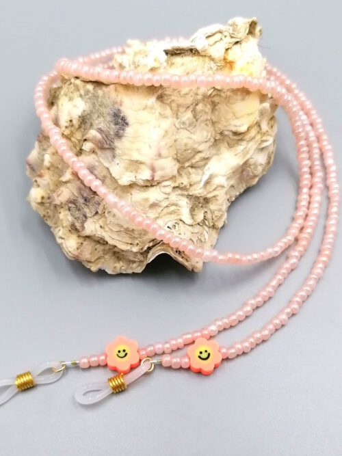 Brillenkette Blütenfreude in Apricot