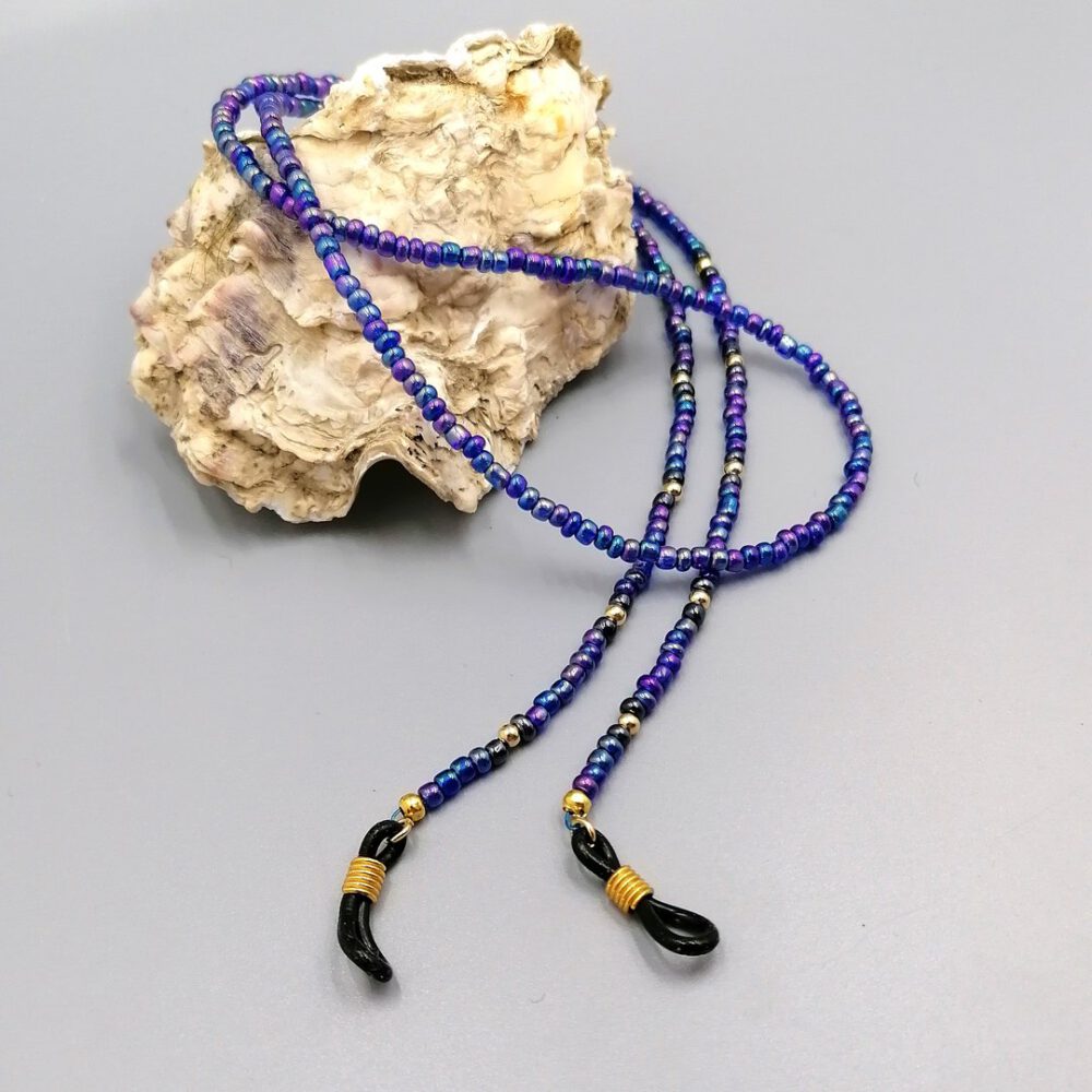 Brillenkette Rainbow mit Goldakzenten