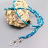 Brillenkette in Türkis & Weiß – handmade