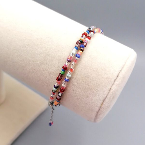Buntes Wickelarmband aus Rocailles