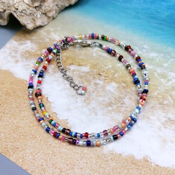 Buntes Wickelarmband aus Rocailles