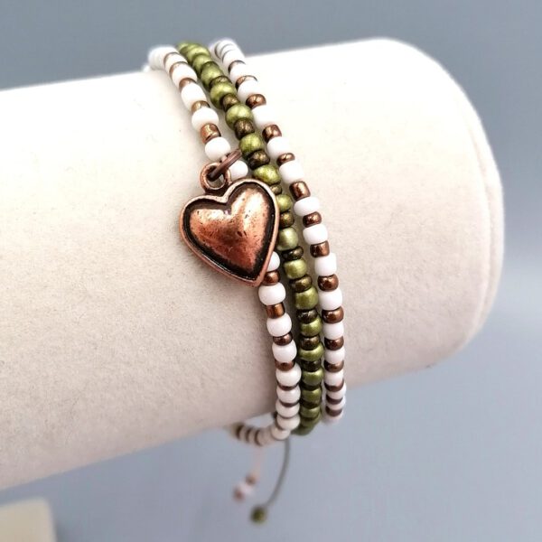 Armband Herz weiß kupfer