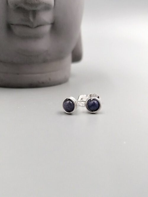 Silber Ohrstecker mit blauen Saphiren