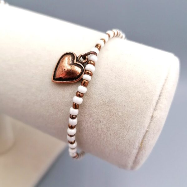 Armband Herz weiß kupfer