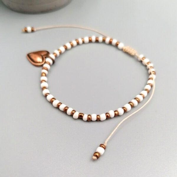 Armband Herz weiß kupfer