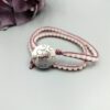 Wickelarmband pink mit Glaskristallen