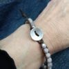 Leder Armband braun mit Kristall & Achat