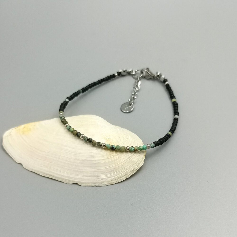 Armband Afrikanischer Türkis & Edelstahl