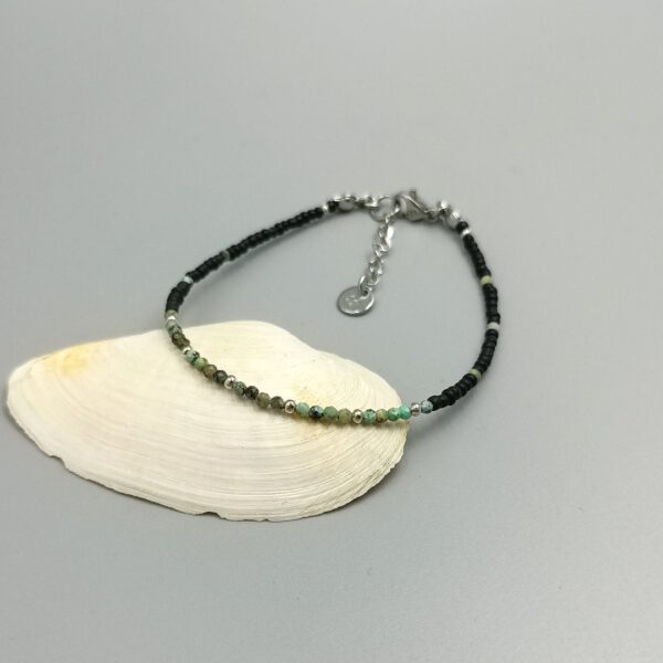 Filigranes Edelsteinarmband als Geschenkidee Armband Afrikanischer Türkis & Edelstahl