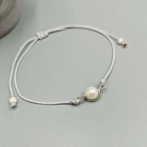 Armband mit Muschelkernperle & 935 Silber