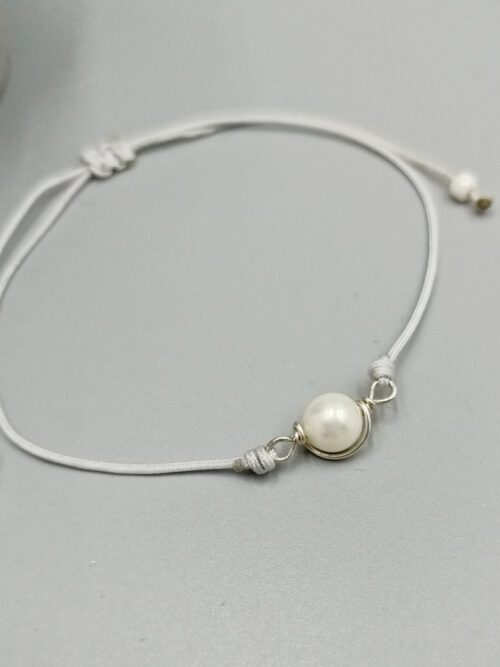 Armband mit Muschelkernperle & 935 Silber