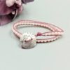 Wickelarmband pink mit Glaskristallen