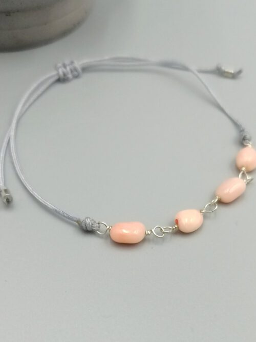 Minimalistisches Armband mit Bambuskoralle Armband mit Bambuskoralle & Silber