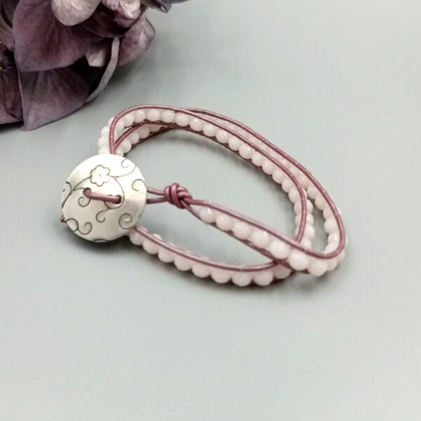 Wickelarmband pink mit Glaskristallen