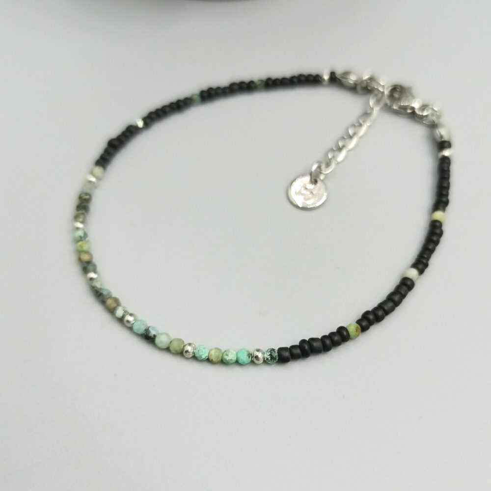 Armband Afrikanischer Türkis & Edelstahl