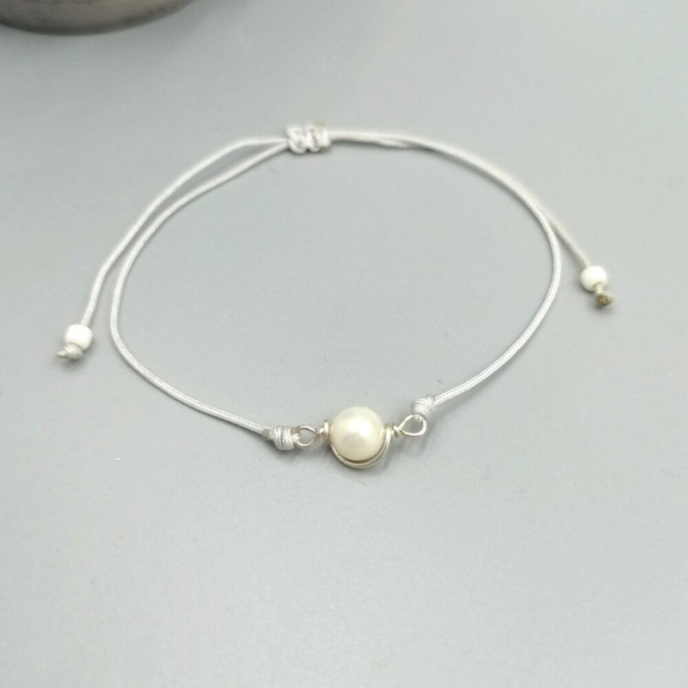 Armband mit Muschelkernperle & 935 Silber