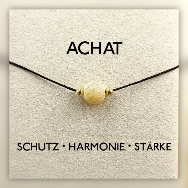 Verstellbare Nylonkette mit gelbem Achat