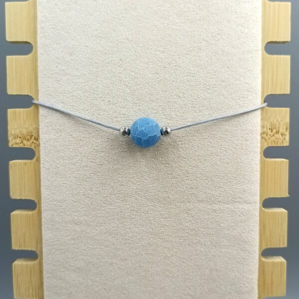 Kette mit blauer Achat Perle verstellbar