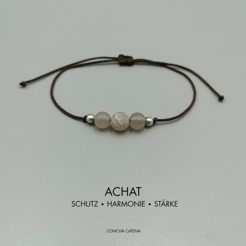 Armband mit Achat & Silberperlen