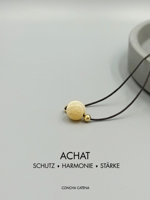 Verstellbare Nylonkette mit gelbem Achat