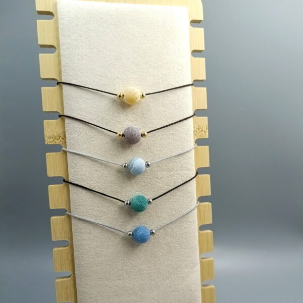 Kette mit blauer Achat Perle verstellbar