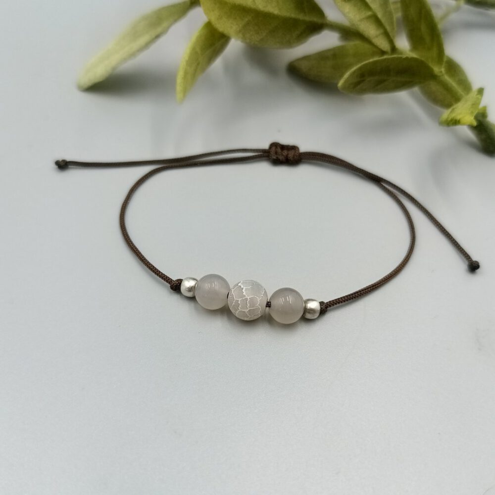 Armband mit Achat & Silberperlen