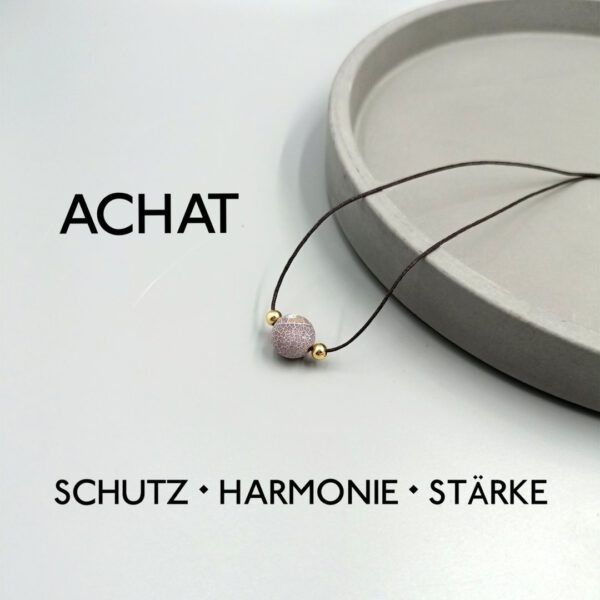 Nylon Kette mit Achat Perle braun