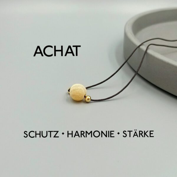Verstellbare Nylonkette mit gelbem Achat