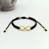 Makramee Armband schwarz mit goldenem Infinity Symbol Infinity Armband Makramee schwarz gold