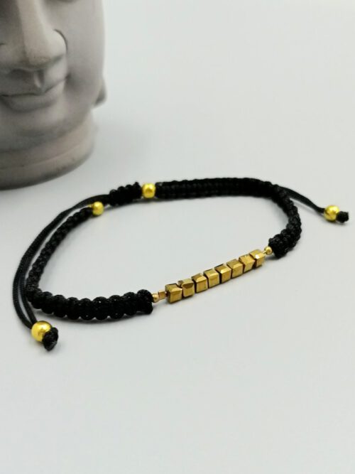 Armband schwarz gold mit Kristallperlen