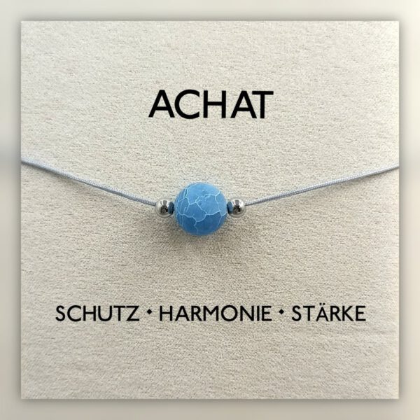 Kette mit blauer Achat Perle verstellbar