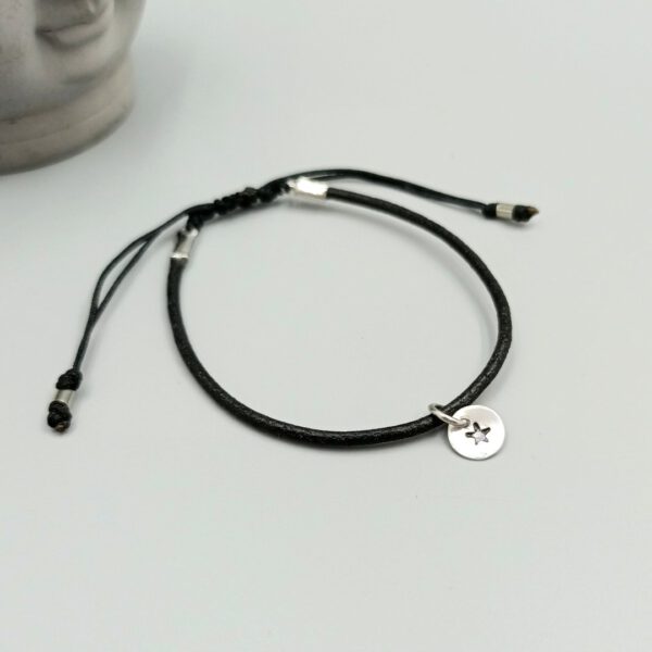 Lederarmband schwarz mit Stern Anhänger