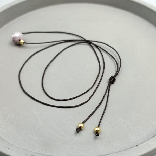 Nylon Kette mit Achat Perle braun