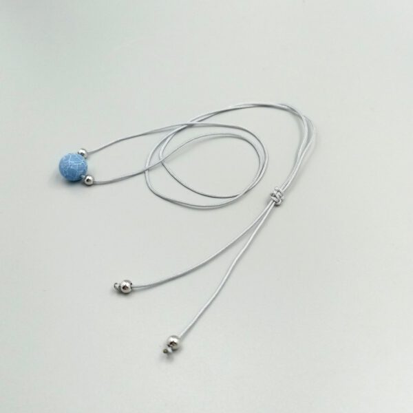 Kette mit blauer Achat Perle verstellbar