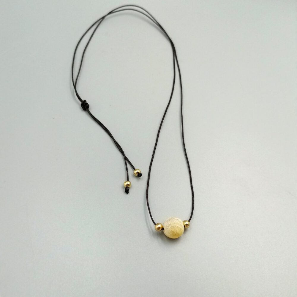 Verstellbare Nylonkette mit gelbem Achat