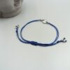 Verstellbares Armband mit Naturmotiv Armband blau Blätterranke handgestempelt