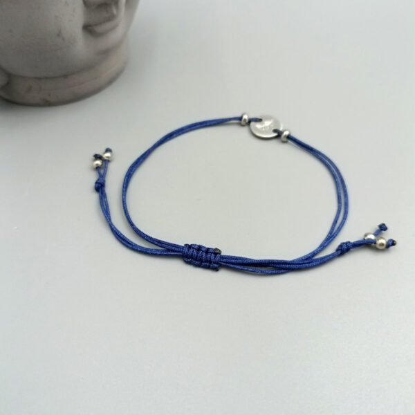 Verstellbares Armband mit Naturmotiv Armband blau Blätterranke handgestempelt