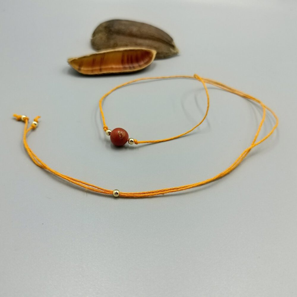 Zarte Jaspis-Kette in warmem Orange