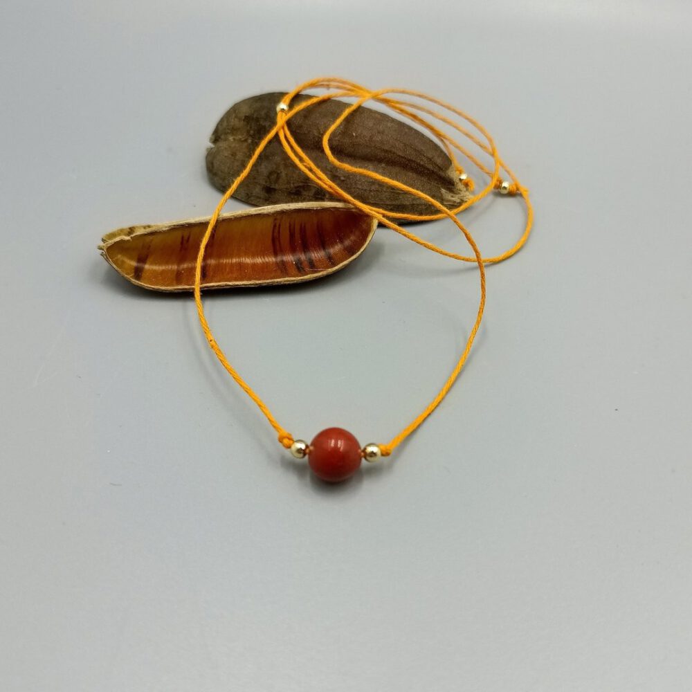 Zarte Jaspis-Kette in warmem Orange