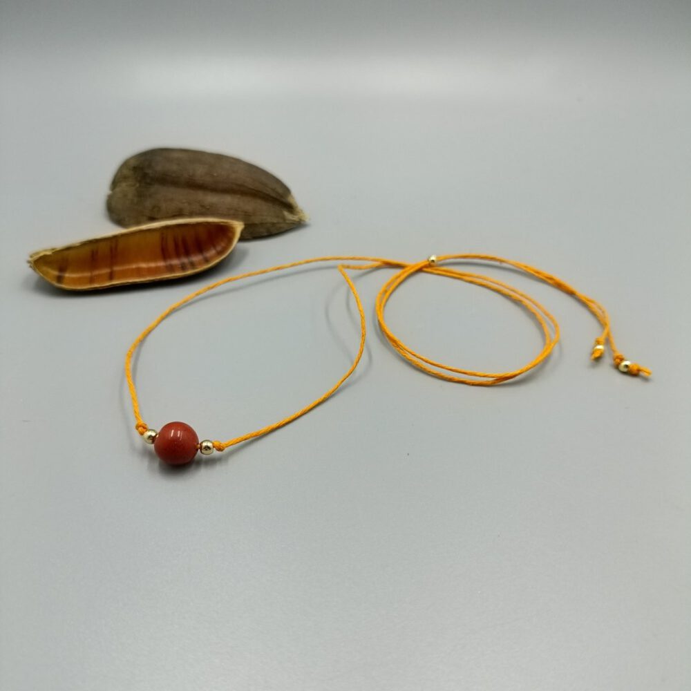 Zarte Jaspis-Kette in warmem Orange